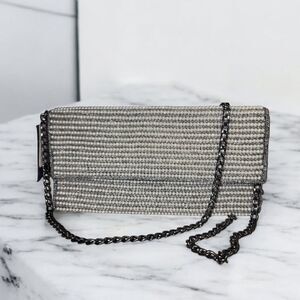 Forever 21 Silver Clutch with Chain Strap